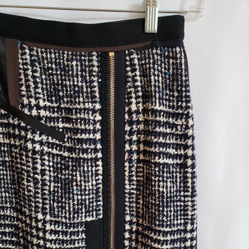 Kolor - Mixed Media Black, Brown, Tan, Blue Lined Skirt. Size 1 - Picture 4 of 14